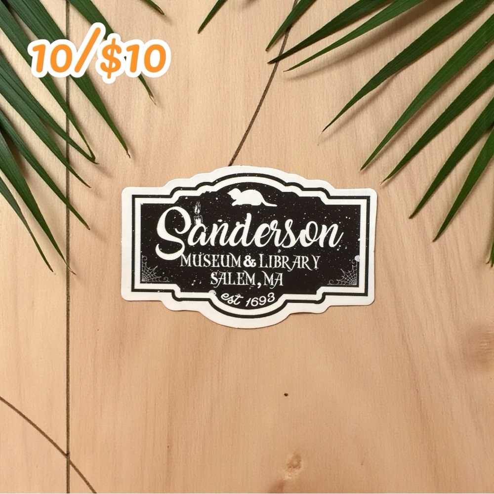 Sanderson Museum & Library Salem Sticker – Witchy Salem | Spooky Bookish Sticker